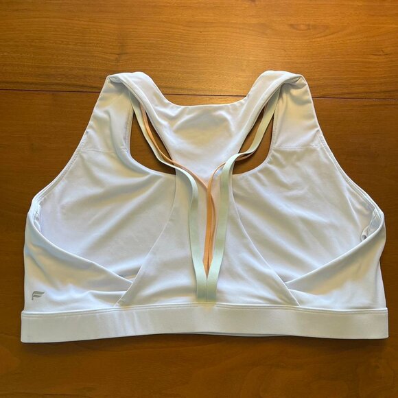 Fabletics White Sports Bra Adjustable Straps, Large Supportive Athletic Wear - Picture 2 of 4